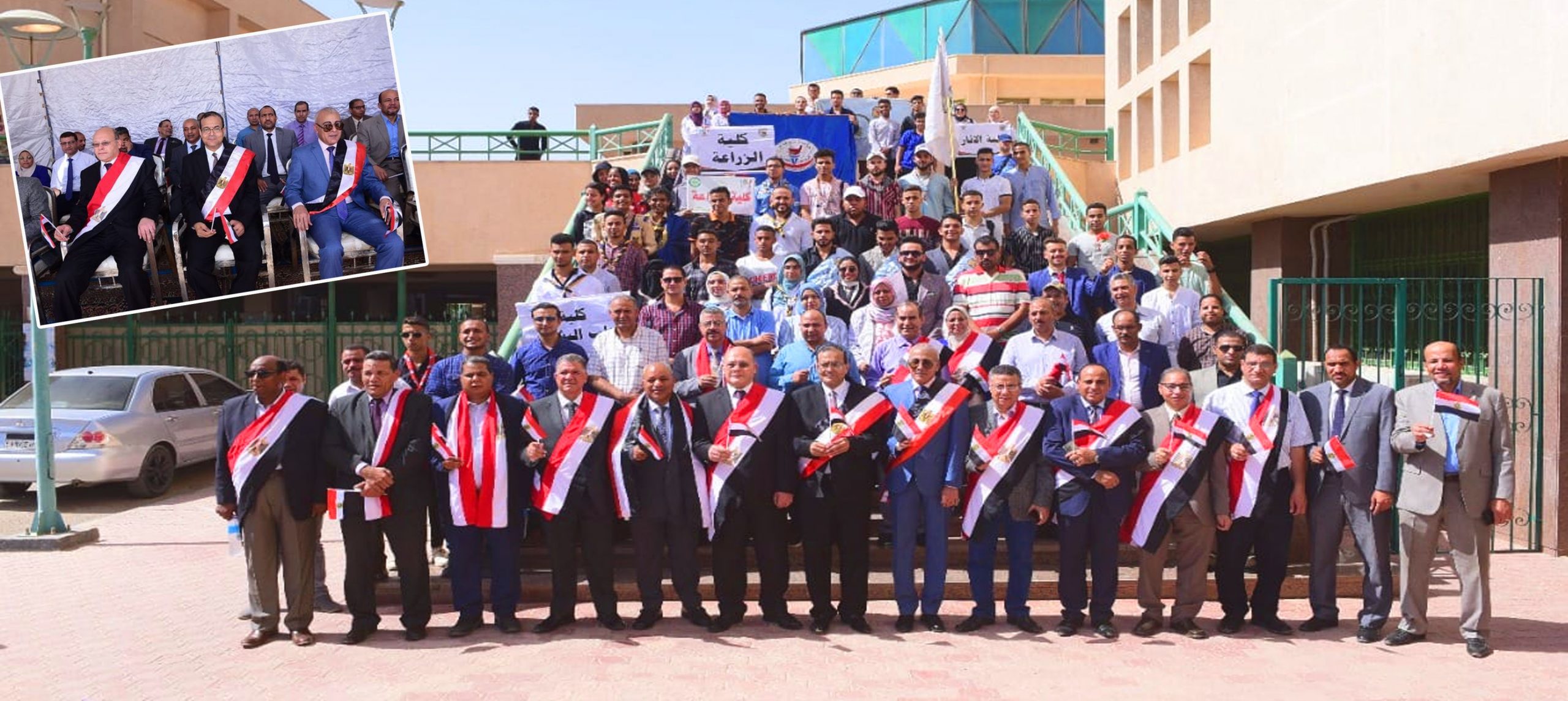 بالنشيد الوطني بلادي بلادي رئيس جامعة سوهاج يشارك الطلاب بدء أول يوم دراسي