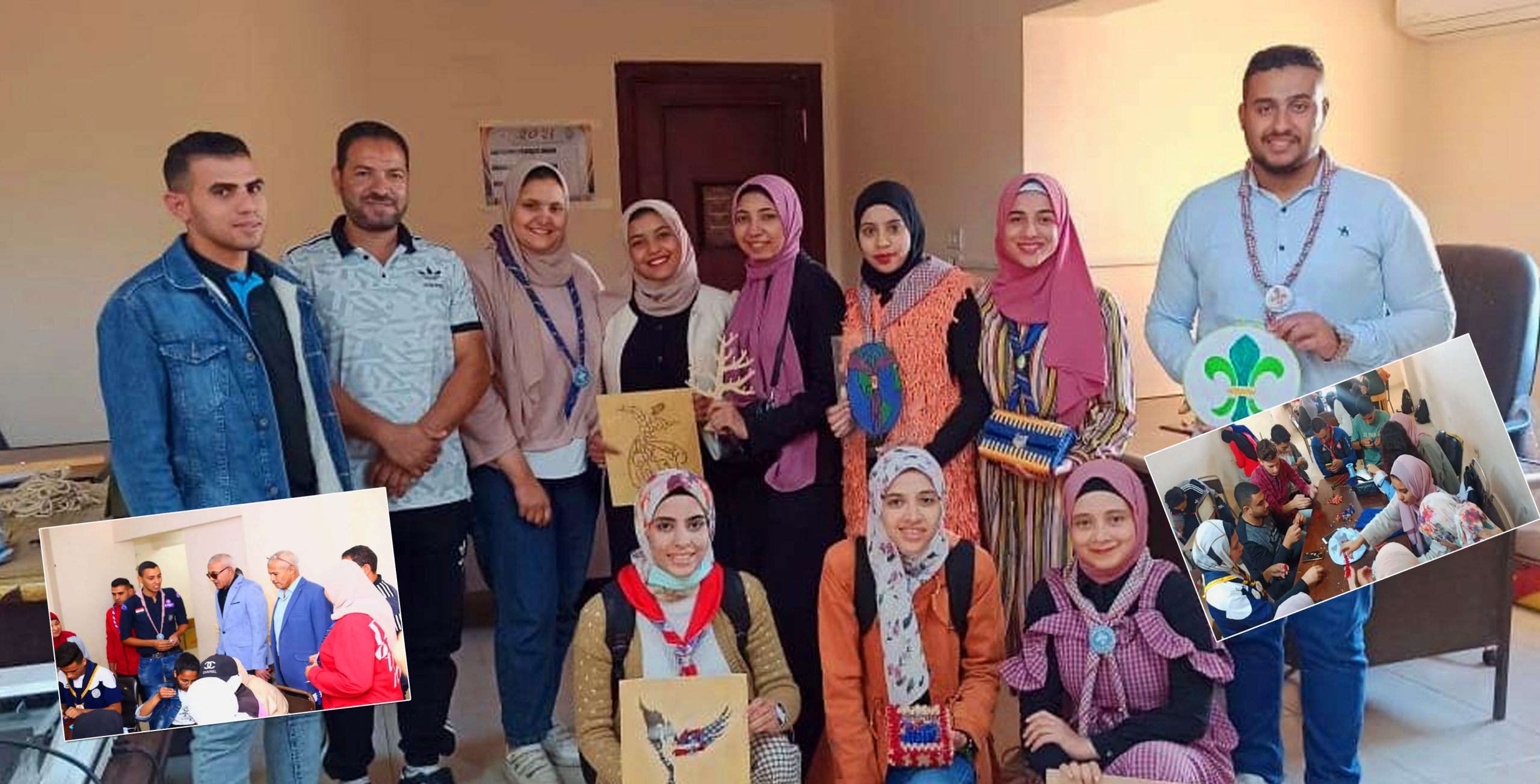 جوالة جامعة سوهاج تنظم ورشة فنية لمختلف أعمال الرسم وفن التطريز