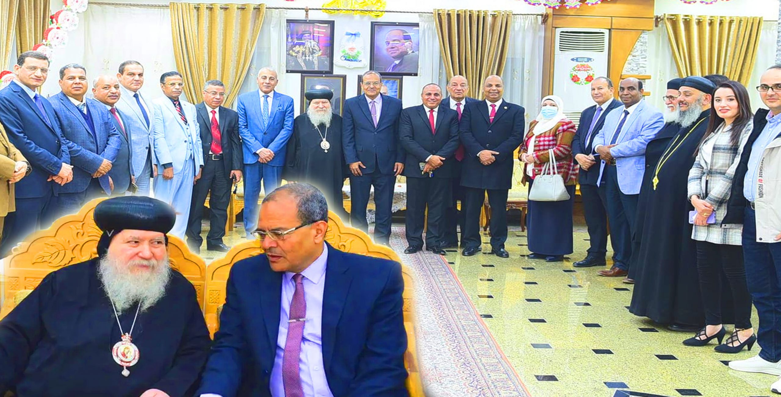 تاكيداً علي أواصر المحبة و الاخاء..مجلس جامعة سوهاج يزور كنائس المحافظة لتهنئة الاخوة المسحيين بعيد الميلاد المجيد