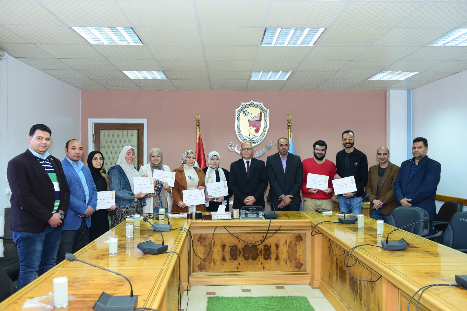Sohag University President honors 7 of the University’s Employees for Participating with their Books in the Cairo International Book Fair in its 55th Session