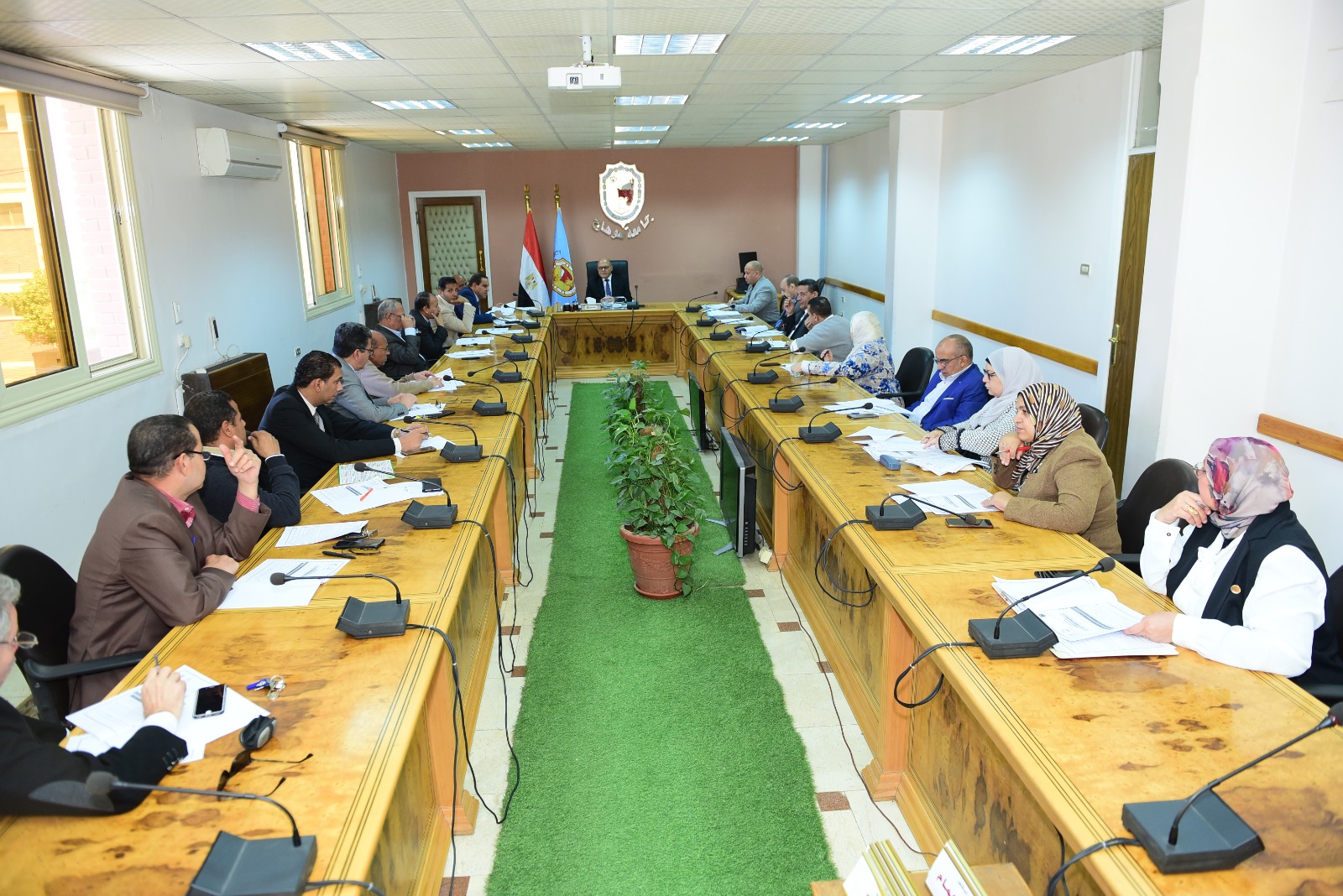 The Periodic meeting of the Council for Graduate Studies and Research Affairs was held, headed by Dr. Hassan Al-Noamani, President of Sohag University